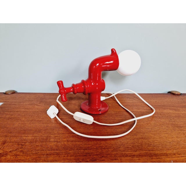 Red Vintage Red Ceramic Wall Light, 1970s For Sale - Image 8 of 12