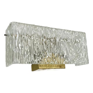 Large Vintage Hollywood Regency Ice Glass Wall Light from J.T. Kalmar, 1950s For Sale