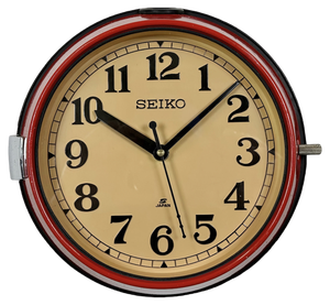 Vintage Red Seiko Navy Wall Clock, 1970s
