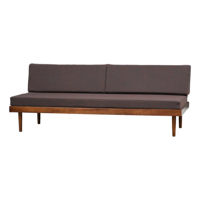 1950s Walnut Mid Century Daybed Sofa For Sale
