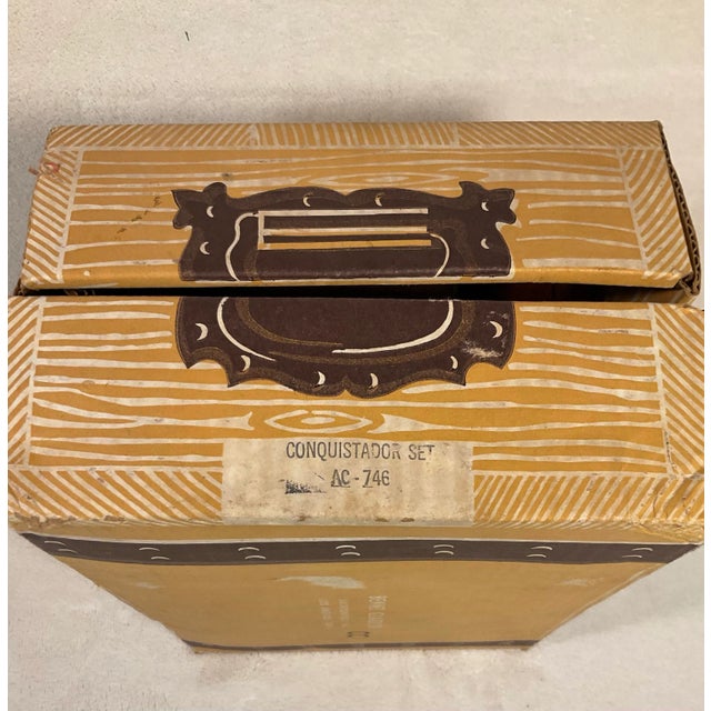 6 Pc Vintage Siesta Ware Conquistador Set With Packaging Walnut Wrap Tumblers Benner Glass Co., 60’s For Sale - Image 12 of 12