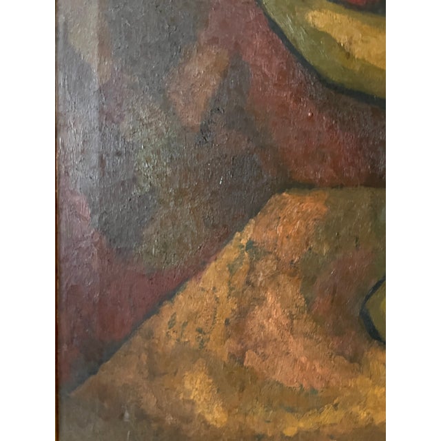 Mexican Modernist Bodegon Fruitas Still Life Oil Signed, Circa 1960s, Framed For Sale - Image 9 of 12