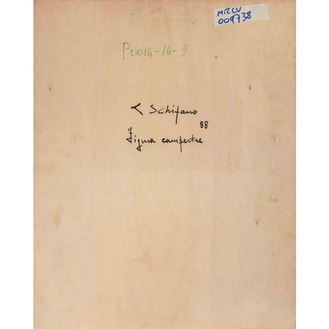 Luciano Schifano, Country Figure, Oil Painting, 1988 For Sale - Image 4 of 5