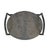 Handsome oval slate top end table with modern hand hammered iron frame. Each will vary in tones and textures of natural...