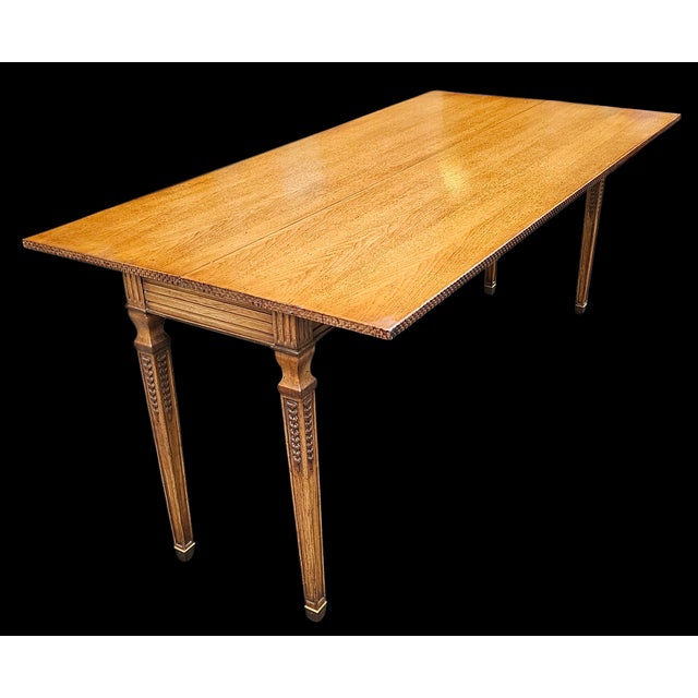 Mid-Century Modern Vintage Hand Carved Hollywood Regency Style Console Convertible Dining Table For Sale - Image 3 of 12
