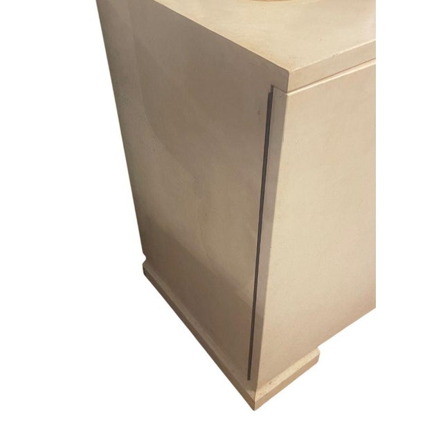 Samuel Marx Parchment-Covered Four-Door Sideboard in the Manner of Samuel Marx. u.s.a. 1940s For Sale - Image 4 of 7