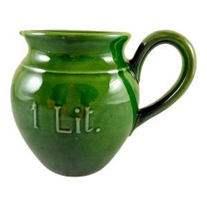 Italian Vintage Green Pottery One Liter Pitcher