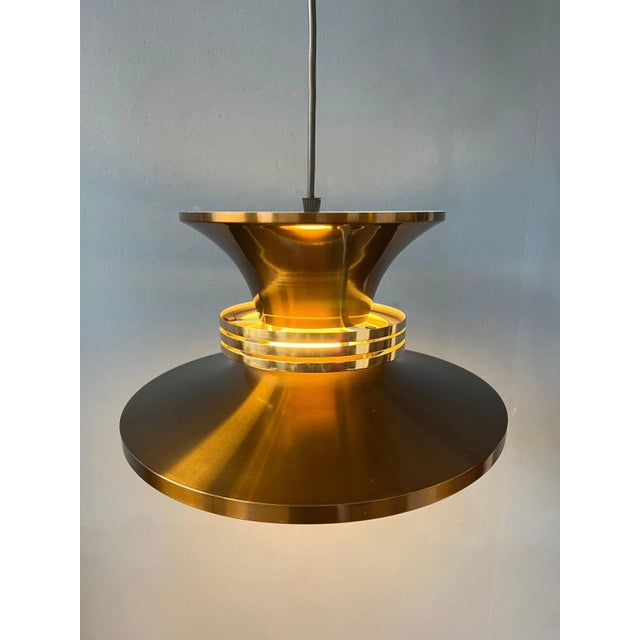 Vintage Danish Copper-Coloured Pendant Lamp, 1970s For Sale - Image 4 of 11