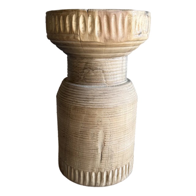 Vintage Carved Reclaimed Side Table Stump Table For Sale