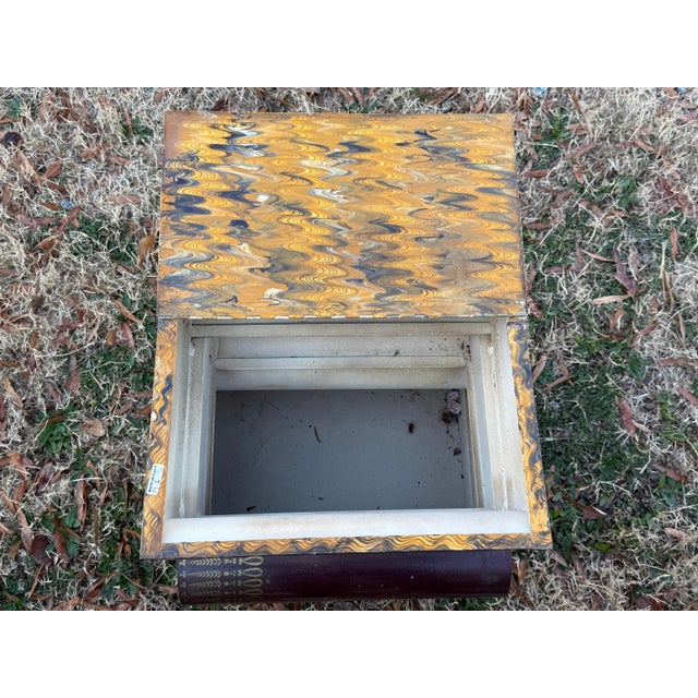 1950s Italian Painted Tole Metal End Table Styled After Historic Literature Books For Sale In Charlotte - Image 6 of 10