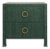 Matthew Izzo Home Edelman Green Grasscloth Two Drawer Side Table With Antique Brass Hardware For Sale