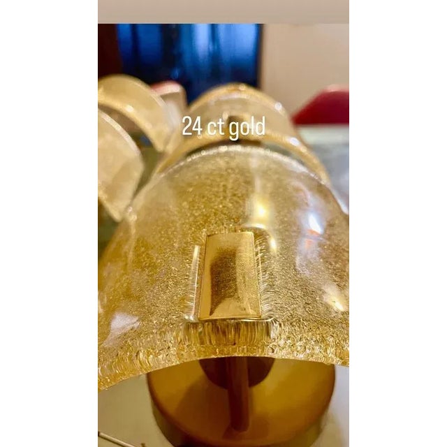 Glass Murano Due Wall Light in 24 Ct Gilt Gold, Italy, 1990 For Sale - Image 7 of 10