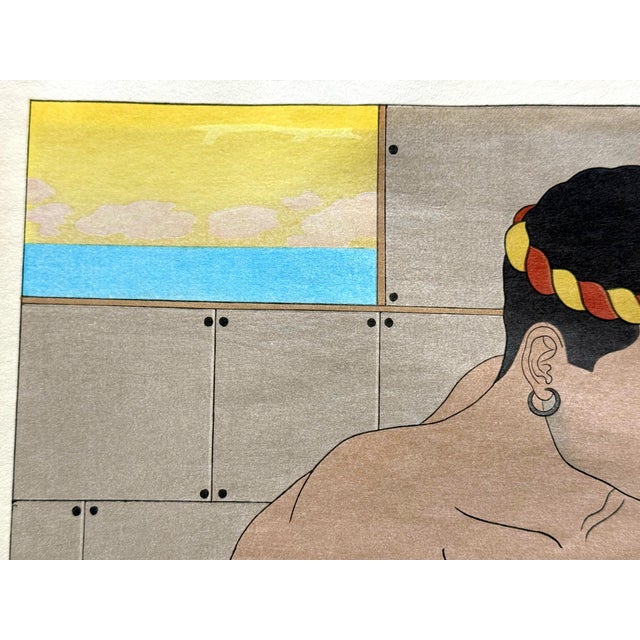 Japanese Woodblock Print Le Sculpteur de Tokobuei Mers du Sud by Paul Jacoulet For Sale - Image 10 of 16