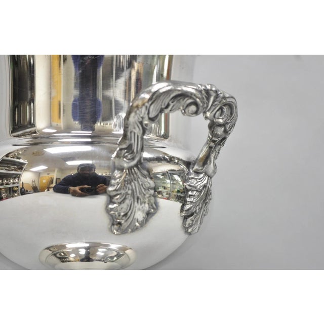 Mid 20th Century Vintage Regency Silver Plated Trophy Cup Urn Bar Champagne Chiller Ice Bucket For Sale - Image 5 of 11