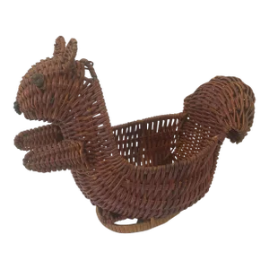 Vintage Wicker Squirrel Shaped Basket