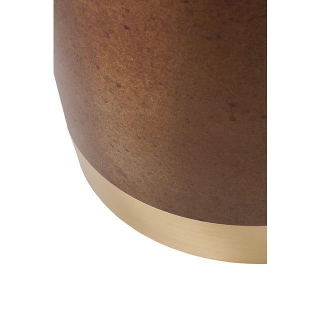 Modern New Round Column Stool or Side, Coffee Table in Oxide Finished For Sale - Image 3 of 4
