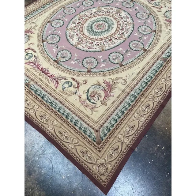 Handwoven French Style Needlepoint Rug 7'9" X 9'4" For Sale - Image 10 of 10
