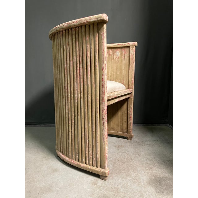 Antique Wooden Barrel Chair, 1910 For Sale - Image 6 of 9