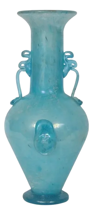 1990s Gambaro e Poggi Scavo Murano Style Vase in Frosted Turquoise