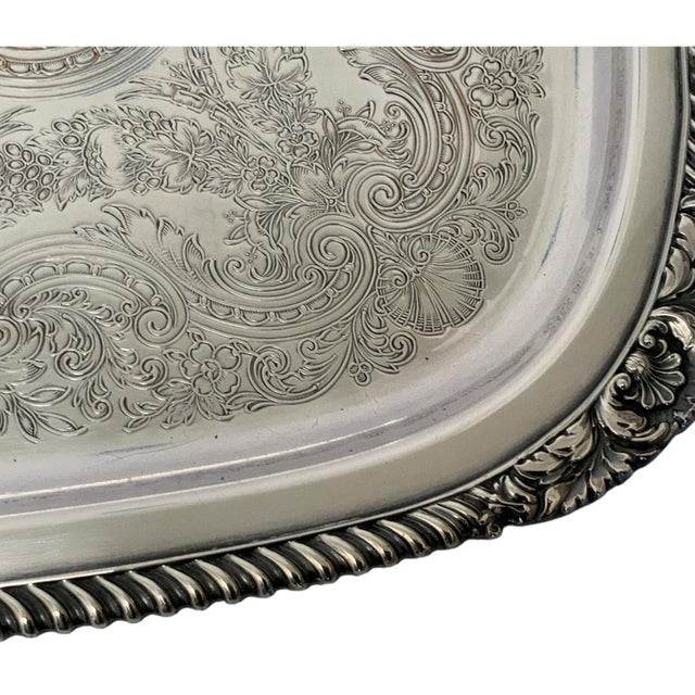 International Silver Antique International Silver Co e.g. Webster & Son Large Handled Butler Serving Tray #2191 27.5” Usa 1928-1950s For Sale - Image 4 of 11