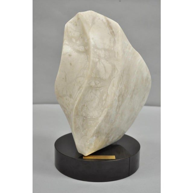 White Morton Gaffin Untitled 1992 Modernist Carved White Alabaster Abstract Sculpture For Sale - Image 8 of 11