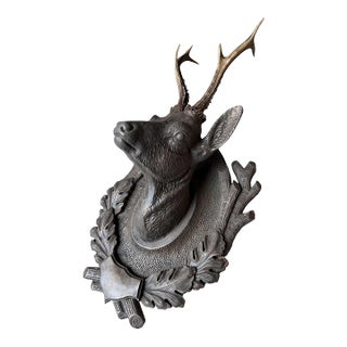 Cast Deer Head Ceramic Signed Brad Hamn 2005 American For Sale