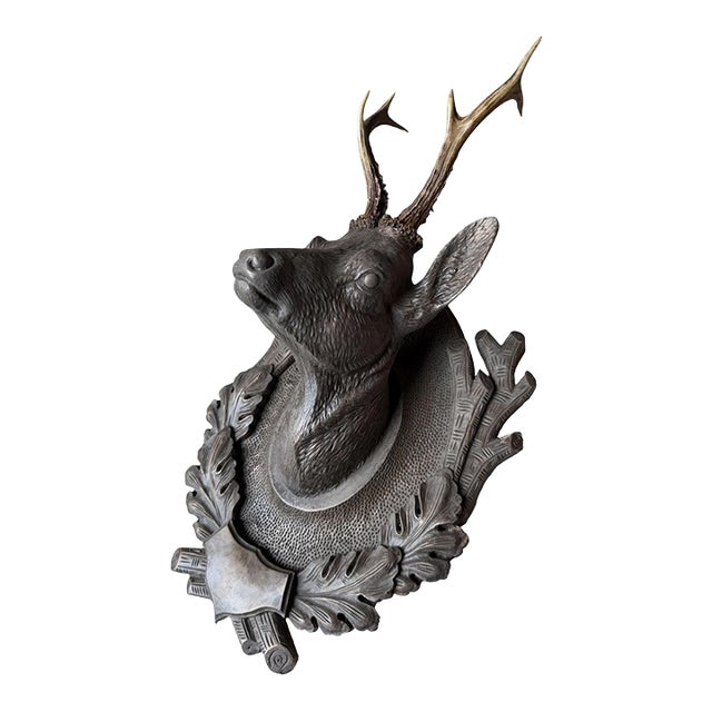 Cast Deer Head Ceramic Signed Brad Hamn 2005 American For Sale