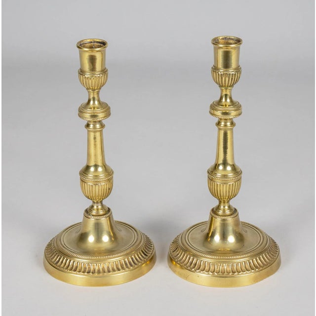 19th Century French Brass Candlesticks - A Pair For Sale In Boston - Image 6 of 6