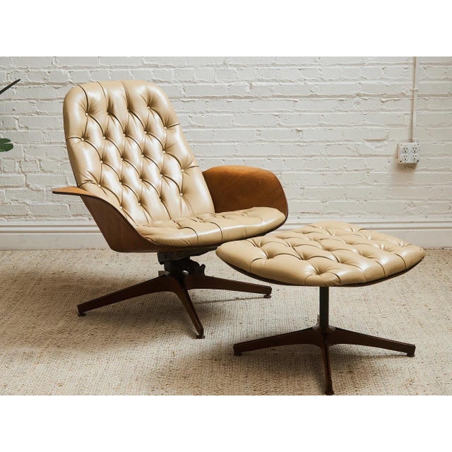 Styled After George Mulhauser Mr. Chair and Ottoman For Sale - Image 10 of 12