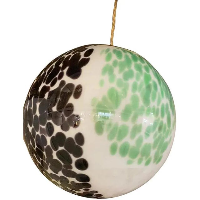 Beige Green and Black Murrine Sphere in Murano Glass by Simoeng For Sale - Image 8 of 8