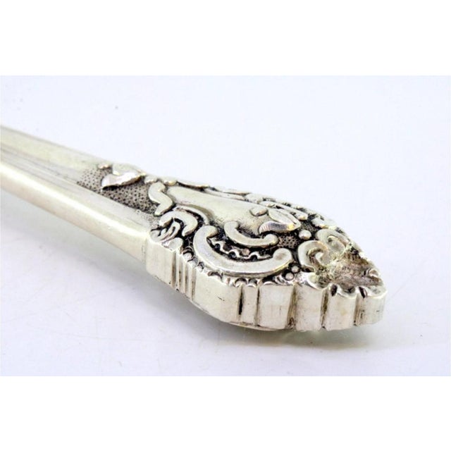 Silver Fish Serving Fork with Engravings and Reliefs For Sale - Image 3 of 9