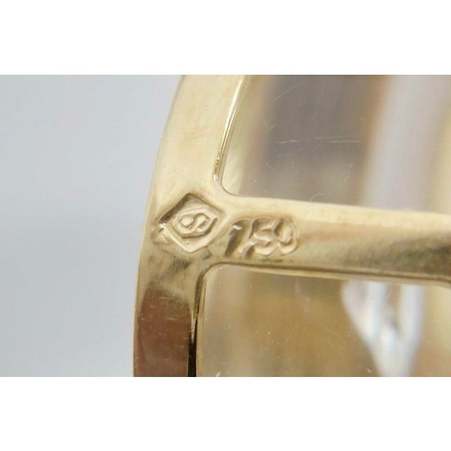 1970s 18k + Diamond Minimalist Pendant For Sale - Image 5 of 6