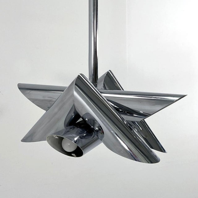 Metal Chromed Structural Pendant Lamp by Oscar Torlasco for Stilkronen, 1960s For Sale - Image 7 of 10