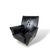 Wingback Chair in Black Leather For Sale - Image 3 of 8