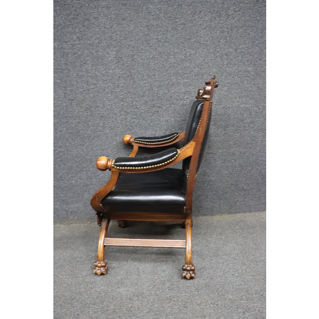 19th Century Renaissance Revival Walnut Savonarola X-Frame Armchair For Sale - Image 10 of 12