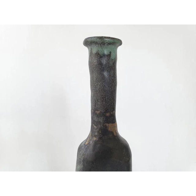 Ceramic French Bottle-Shaped Vase in Sandstone, 1970s For Sale - Image 7 of 11