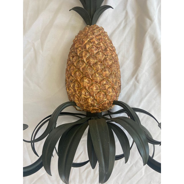 Currey & Company Vintage Curry & Company Pineapple Wall Sconces Lights - A Pair For Sale - Image 4 of 7