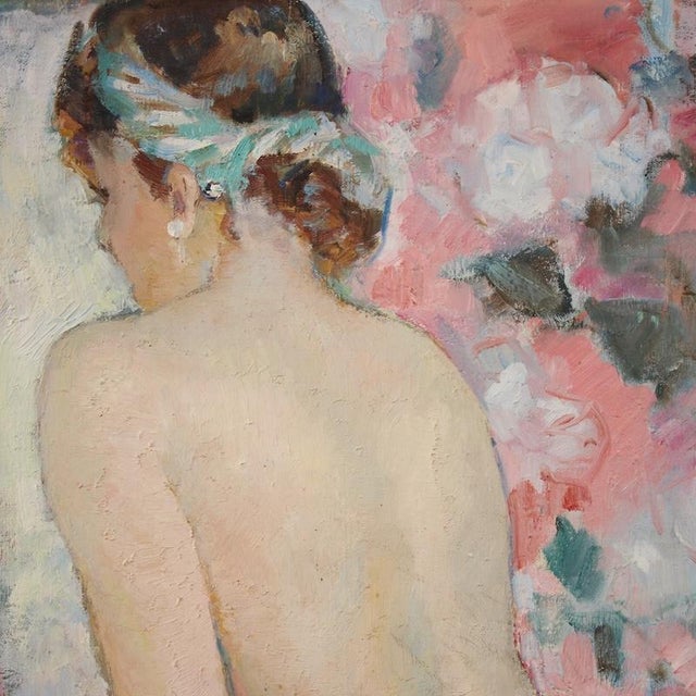 French Artist, Female Nude, 1950, Oil on Canvas For Sale - Image 11 of 13