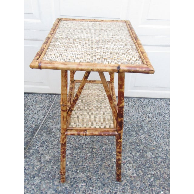 Tan Antique English Tiger Bamboo Table For Sale - Image 8 of 16