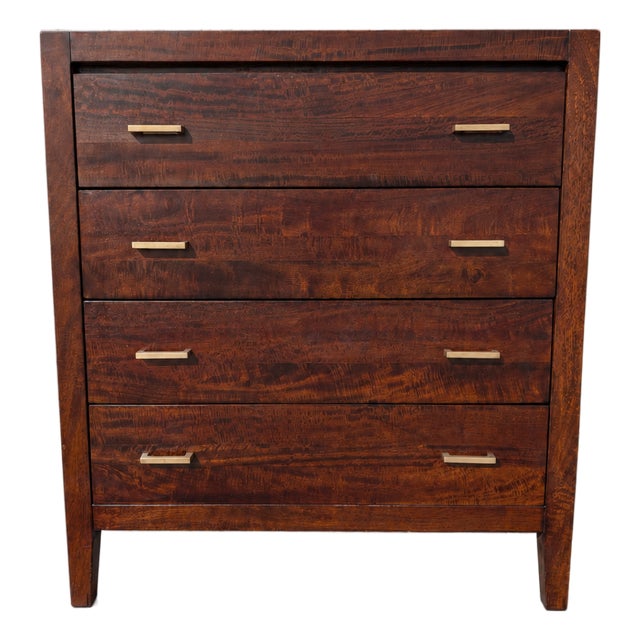 Vintage Crate and Barrel Solid Wood 4 Drawer Dresser/Chest of Drawers With Soft Close Drawers For Sale