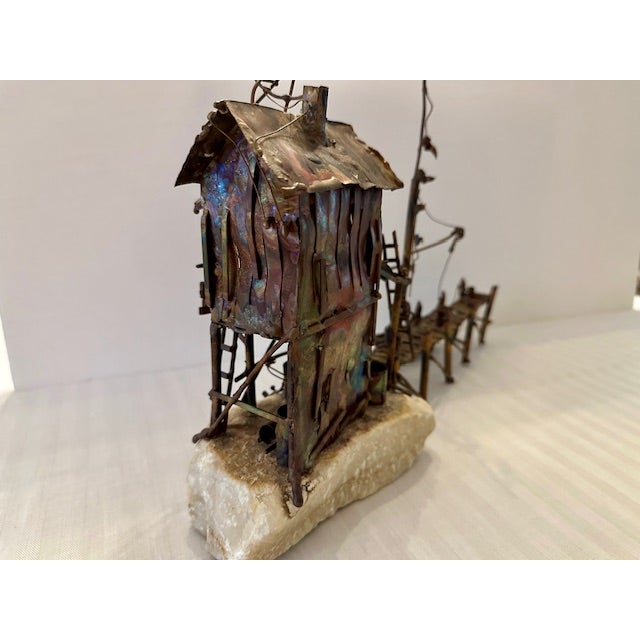 Mid 20th Century Vintage Intricate Lewk Wharf Themed Sculpture For Sale - Image 12 of 18