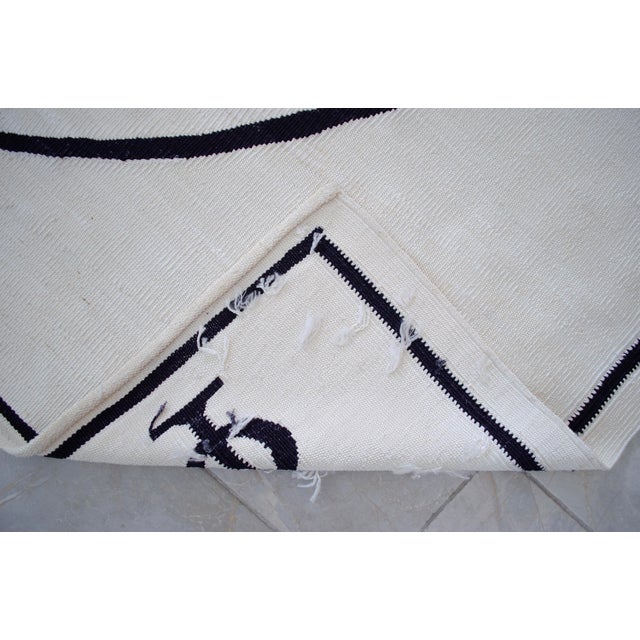 Fibonacci - Golden Ratio Themed Silk Hand Woven Area Rug Kilim Wall Rug 5x7 Ft Approx For Sale - Image 12 of 14