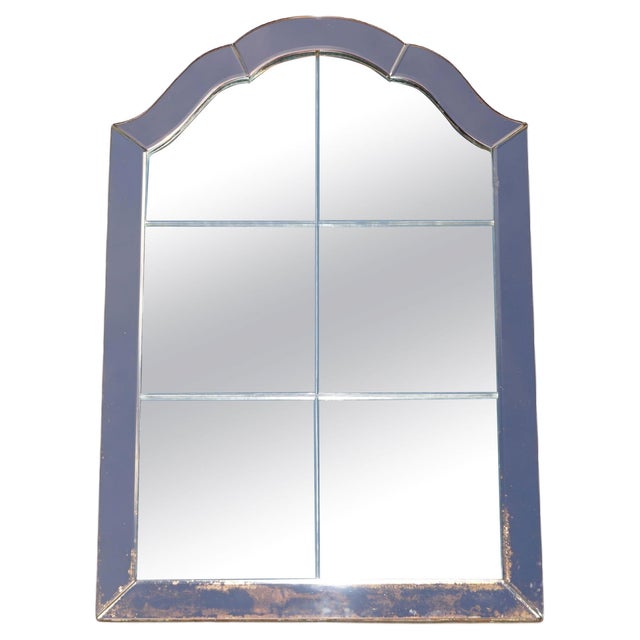 Art Deco Venetian Foxed Rose Coloured Glass Bevelled Mirror, 1930s For Sale