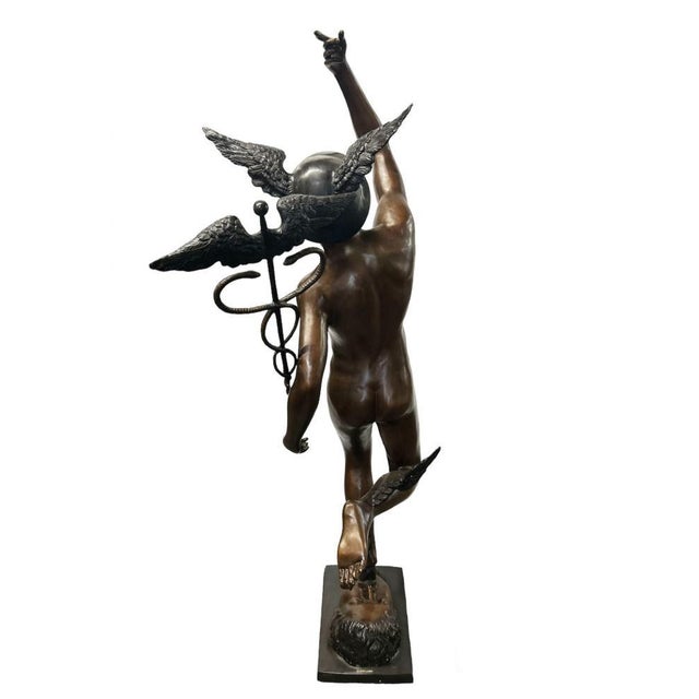 After Giambologna, Mercury or Hermes Statue, Bronze For Sale - Image 3 of 6