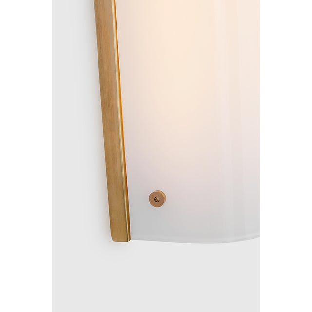 Modern Barbara Barry for Visual Comfort Signature Penhold 30" Bath Light in Soft Brass with White Glass For Sale - Image 3 of 7