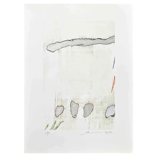 Hsiao Chin, Abstract Composition, Original Etching, 1977 For Sale