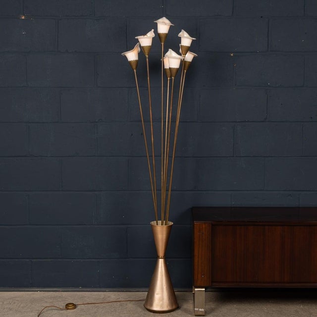 Vintage Italian Calla Floor Lamp by Angelo Lelli for Arredoluce, 1960 For Sale - Image 4 of 18