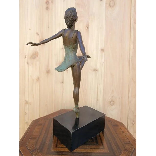 Metal Vintage Bronze Ballerina Sculpture by Peggy Mach For Sale - Image 7 of 10