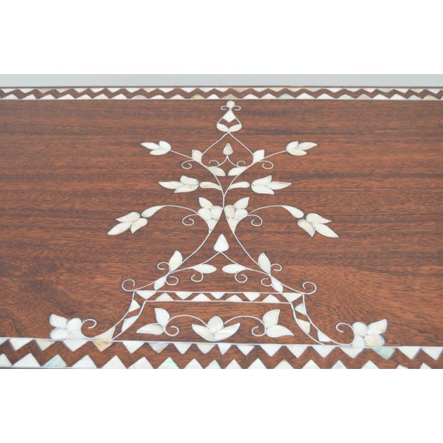 Vintage Syrian Mother-Of-Pearl Damascene Art Console Table For Sale - Image 10 of 13