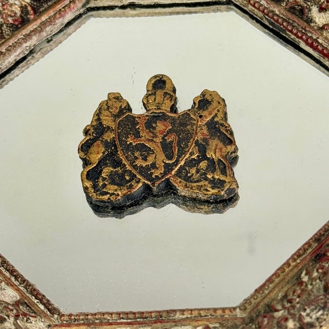 Italian Set of 3 Vintage Small Italian Octagonal Shaped Mirrors With Themed Medallions in the Center For Sale - Image 3 of 12